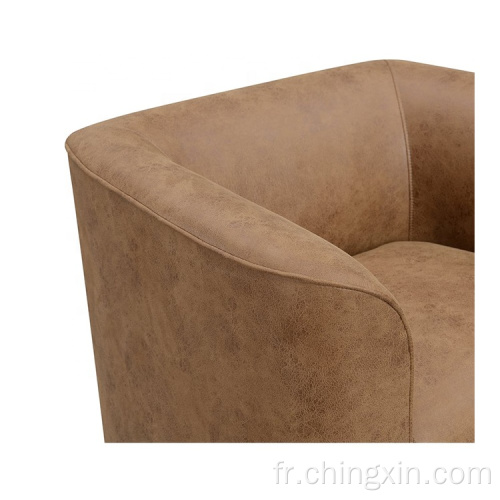 Chaises rondes en baril planes pivotantes dans une chaise d&#39;accent pivotante en tissu gris